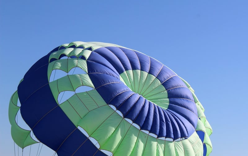 Skydiving over scenic landscape